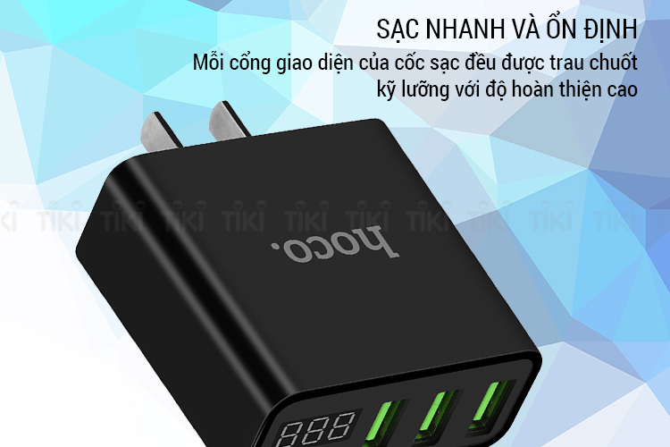 Adapter Sạc 3 Cổng 3A Hoco C15