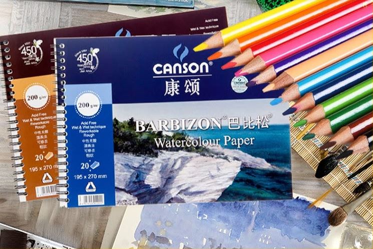 Giấy Màu Nước CANSON Barbizon 240g Chống Thấm Nước 16K (195x270mm) 20 Tờ