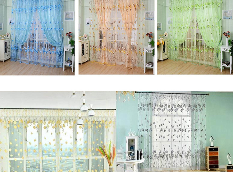 Lu x ury style curtains curtains window sheer voile tulip home cute pattern