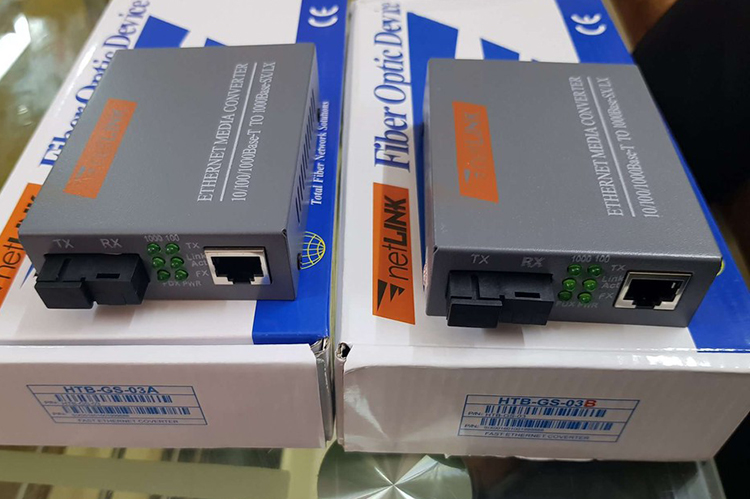 Cặp Converter Quang 1000mb (1gb) - Netlink Single Mode 1 Sợi Quang - Hàng Chính Hãng