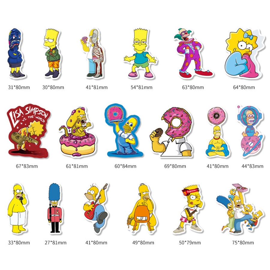 100 hình dán hoạt hình Simpson - sticker