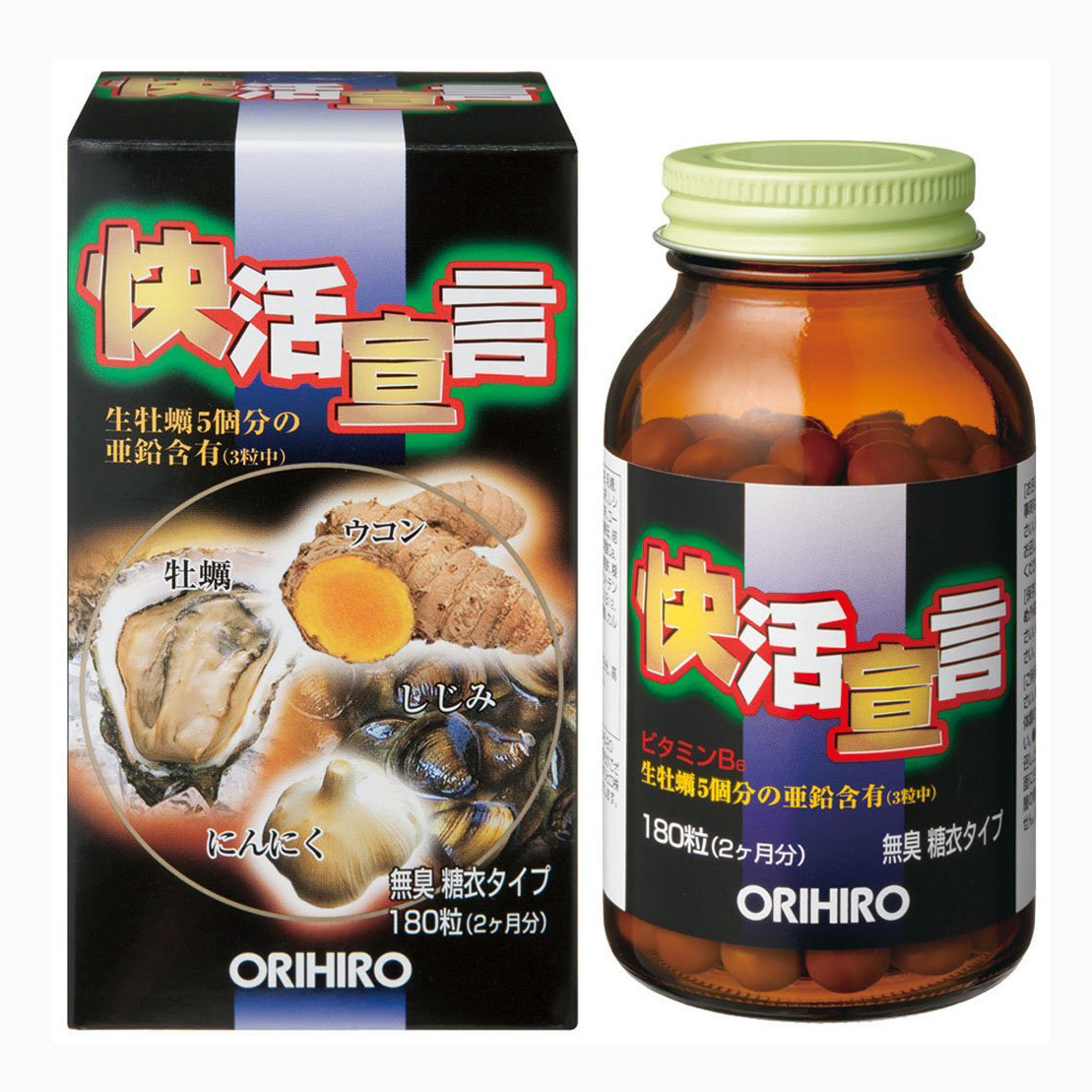 Thực phẩm chức năng tăng cường sinh lý nam giới, thải độc gan Tinh chất hàu tươi, tỏi, nghệ Orihiro Nhật Bản (180 viên) 1