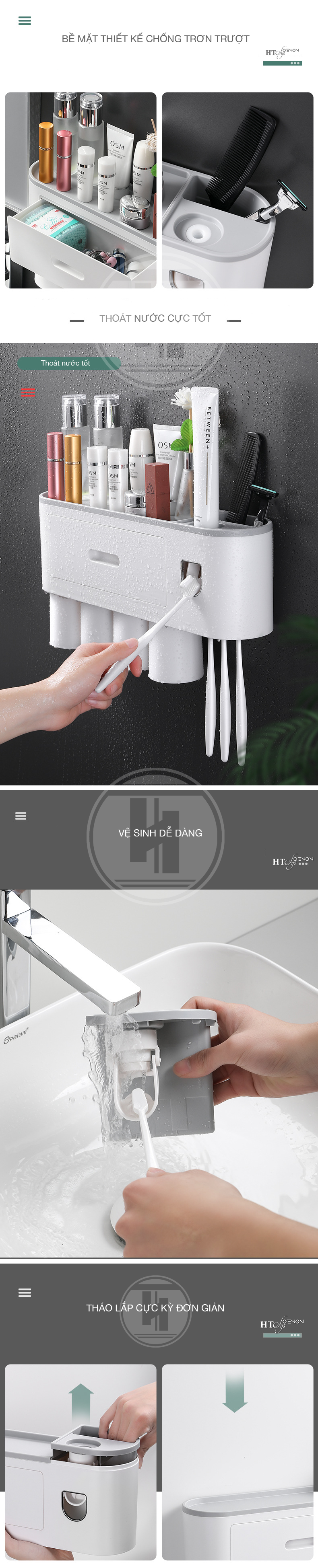 BỘ DỤNG CỤ NHẢ KEM ĐÁNH RĂNG 4 CỐC HT SYS-OENON