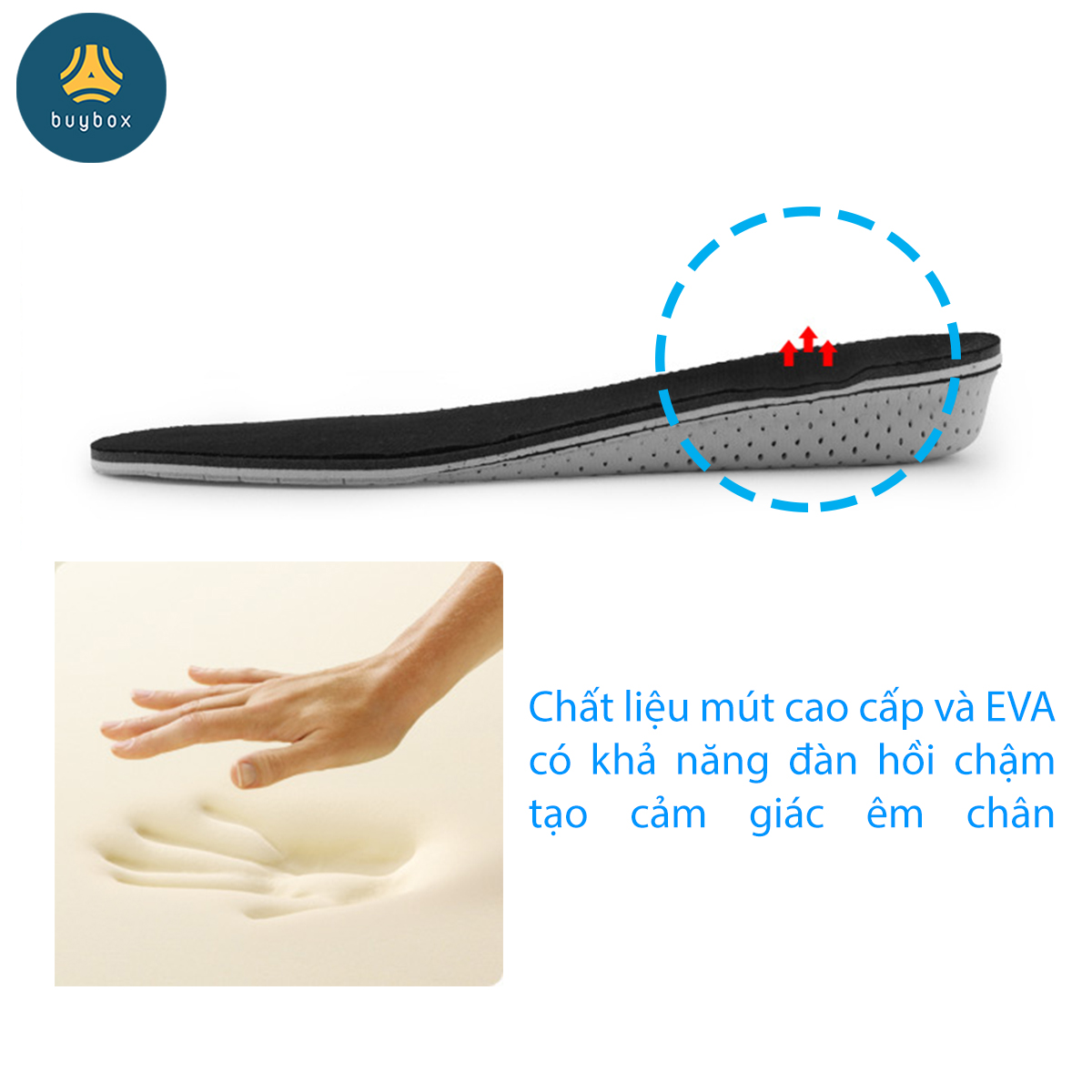 Lót giày tổ ong độn đế tăng chiều cao 2cm, 3cm, 4cm buybox BBPK57