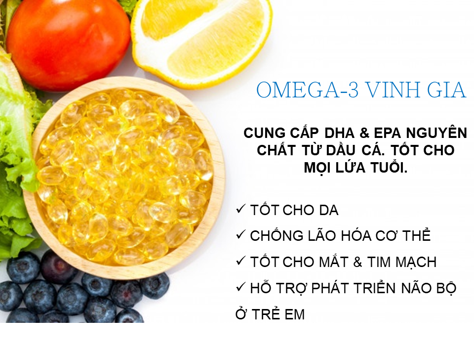 Thực Phẩm Chức Năng Viên Uống Hỗ Trợ Bảo Vệ Sức Khỏe Omega3 Vinh Gia Hộp 100 Viên - 01O001