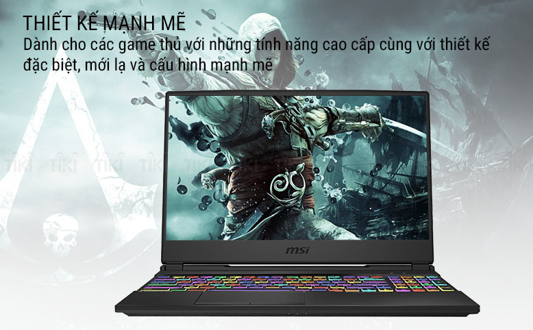Laptop MSI GL65 9SDK-254VN (Core i7-9750H/ 8GB DDR4 2666MHz/ 512GB SSD M.2 PCIE/ GTX 1660Ti 6GB/ 15.6 FHD IPS 120Hz/ Win10) - Hàng Chính Hãng