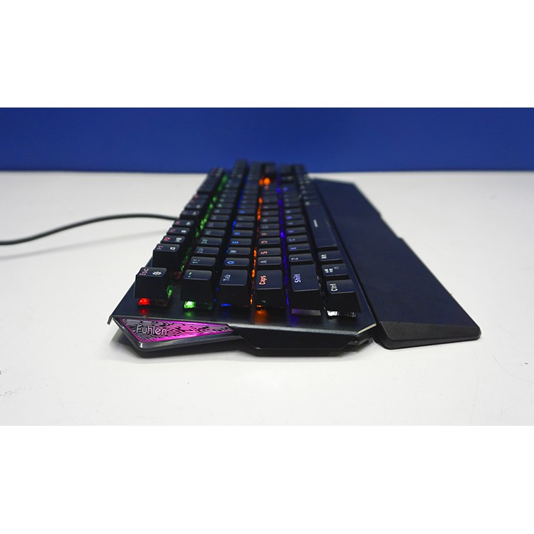 Bàn phím cơ Blue switch Fuhlen D (Destroyer), Phím Gaming Led RGB 7 màu RAINBOW- Hàng chính hãng