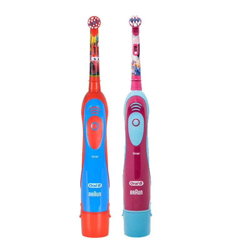 Oral B Kids Electric Toothbrush Soft Bristle Battery Power Supply Gum Care Replaceable Brush Head 2 Minutes Timer Teeth Brush