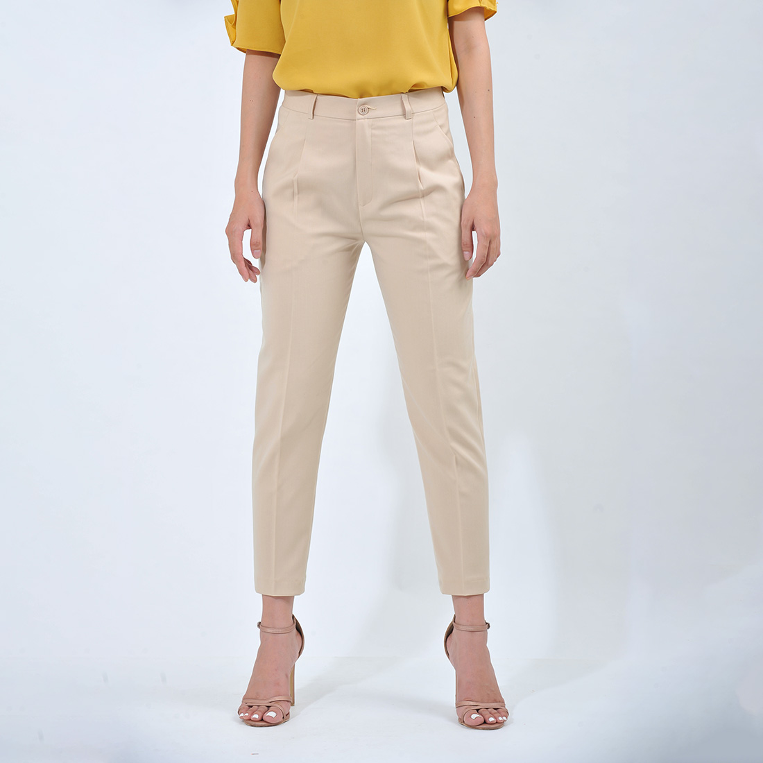 Quần baggy công sở nữ thời trang Eden xếp li. Chất liệu kaki mềm. Dễ phối trang phục - Q008