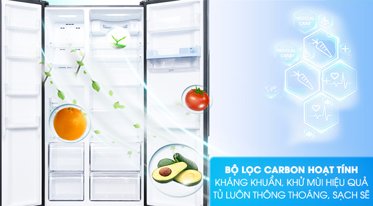 Tủ lạnh Aqua Inverter 510 lít AQR-I565AS BS