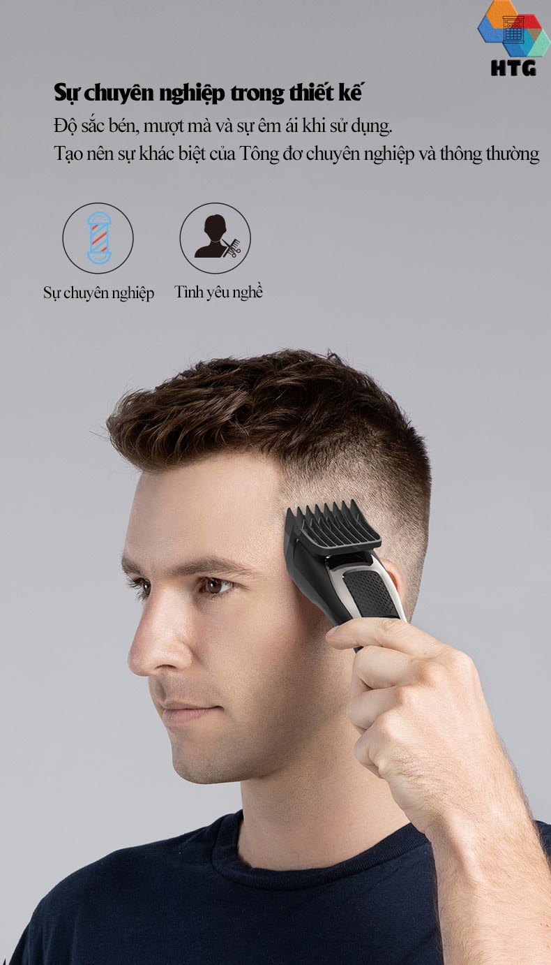 Tông đơ cắt tóc Enchen Sharp3S không dây, hỗ trợ vừa sạc - vừa cắt, lưỡi dao sắc bén tự mài, độ ồn thấp, 7300r/m, hàng chính hãng