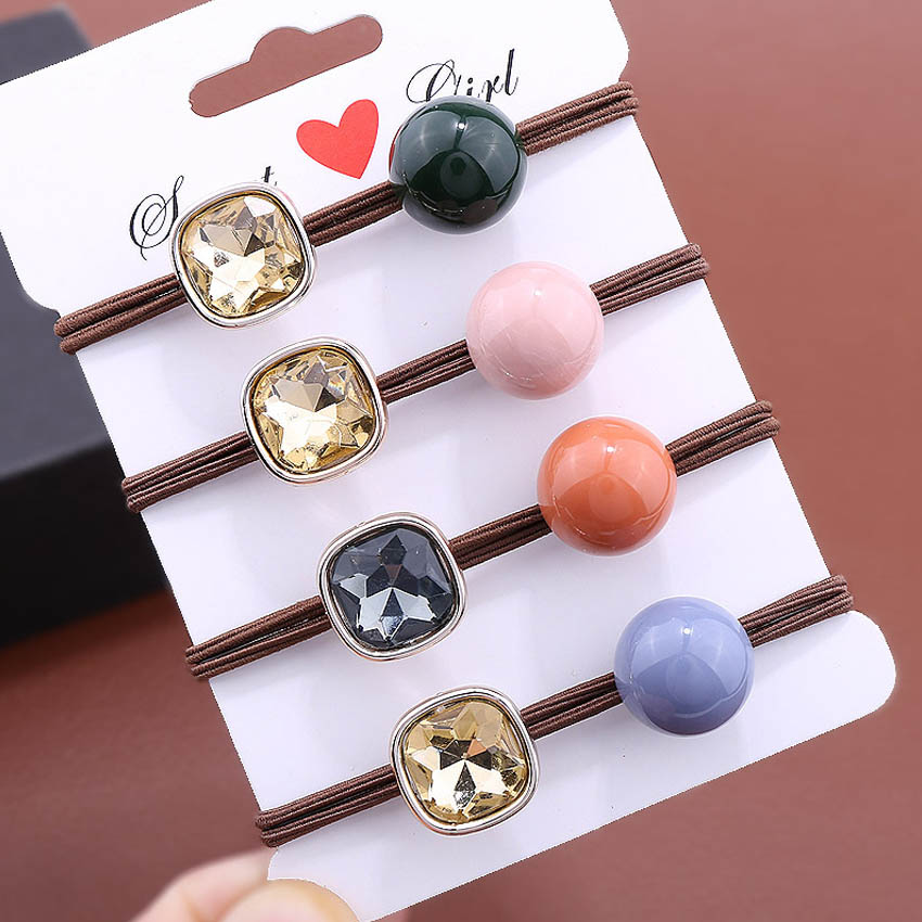 Dây buộc tóc nữ macaron [Set 4 dây] NASI dễ thương phong cách hàn quốc thun cột tóc nữ co giãn tốt phụ kiện tóc