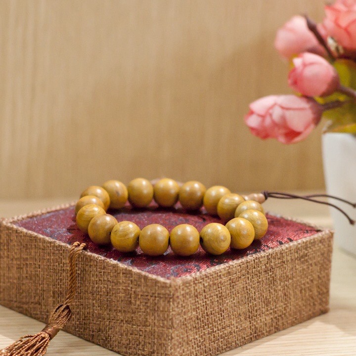 Vòng tay Chuỗi Hạt Gỗ Bách Hồ Lô Màu Vòng Đeo Tay 15 Hạt