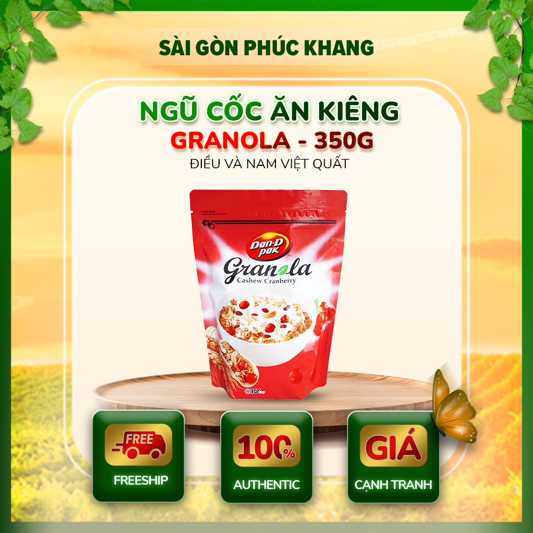 ngũ cốc ăn kiêng granola điều & nam việt quốc xuất khẩu 600gr dan.d.pak 1