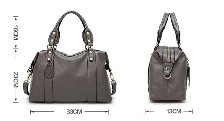 Elegant boston bag ladies top-handbag soft leather