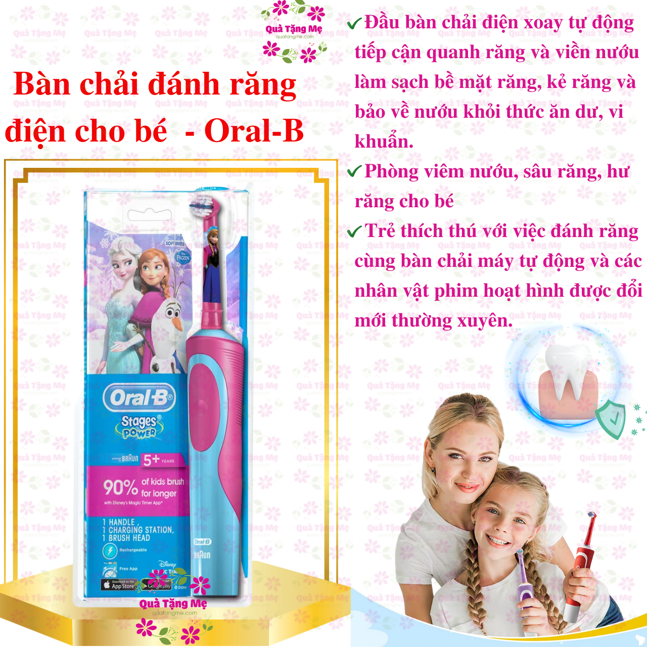 Bàn chải điện cho bé, đầu bàn chải Oral-B