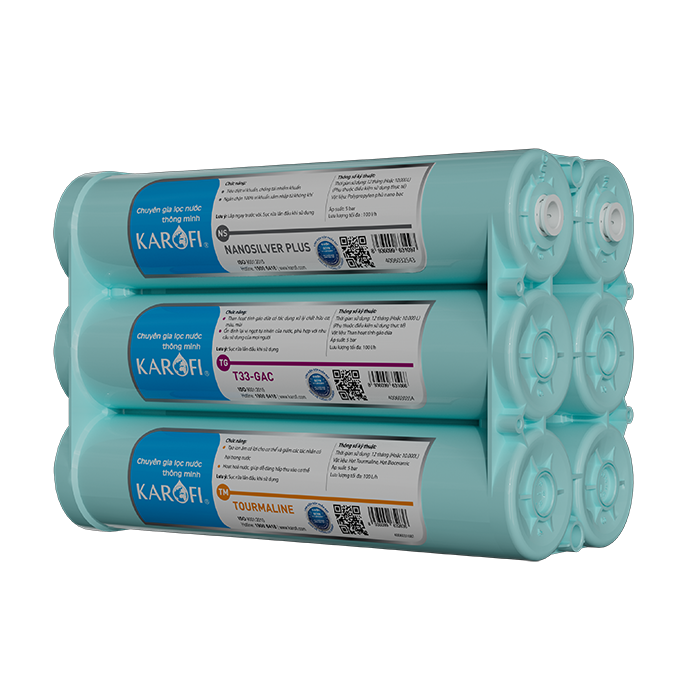 Bộ lõi máy lọc nước KAROFI Smax hiệu suất cao HP 6.2 - Hàng chính hãng