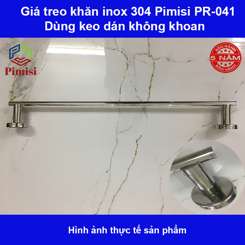 Giá treo khăn inox 304 Pimisi PR-041 dán tường