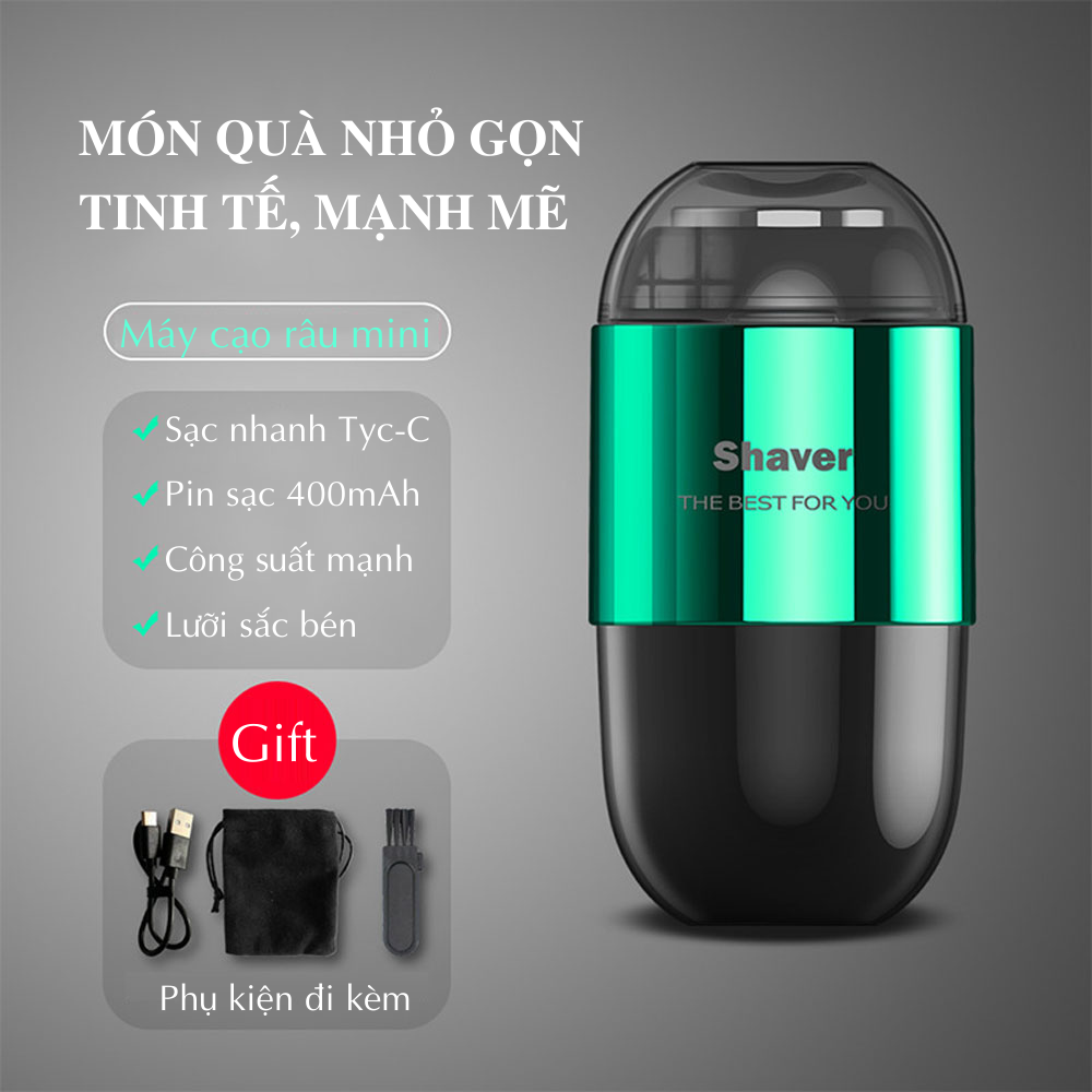 máy cạo râu mini boorui t001, dao cạo điện đa năng cho nam 4