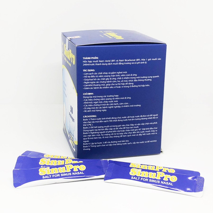 Muối rửa mũi xoang SinuPro hộp 50 gói