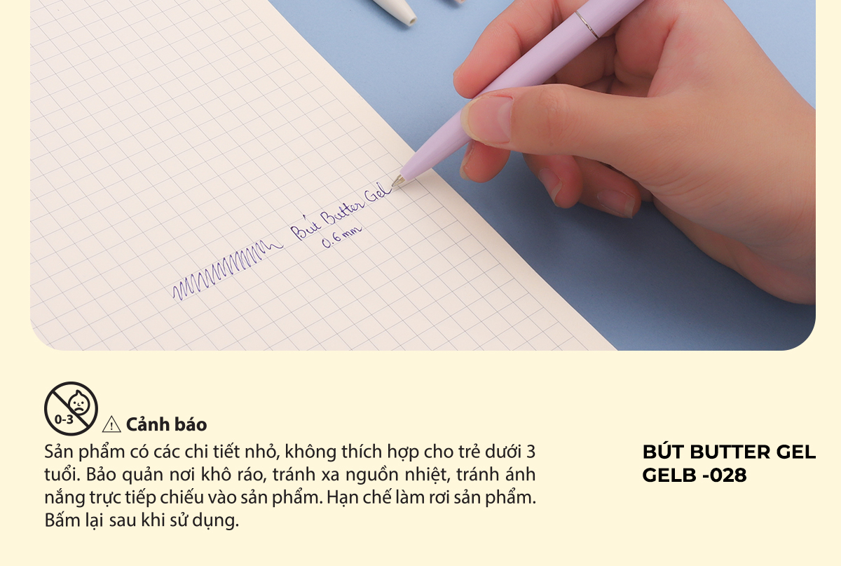 Combo 5/10/20 Bút gel B - Minimalist Butter Gel Thiên Long - Premium tip - Mực Xanh - Màu thân ngẫu nhiên