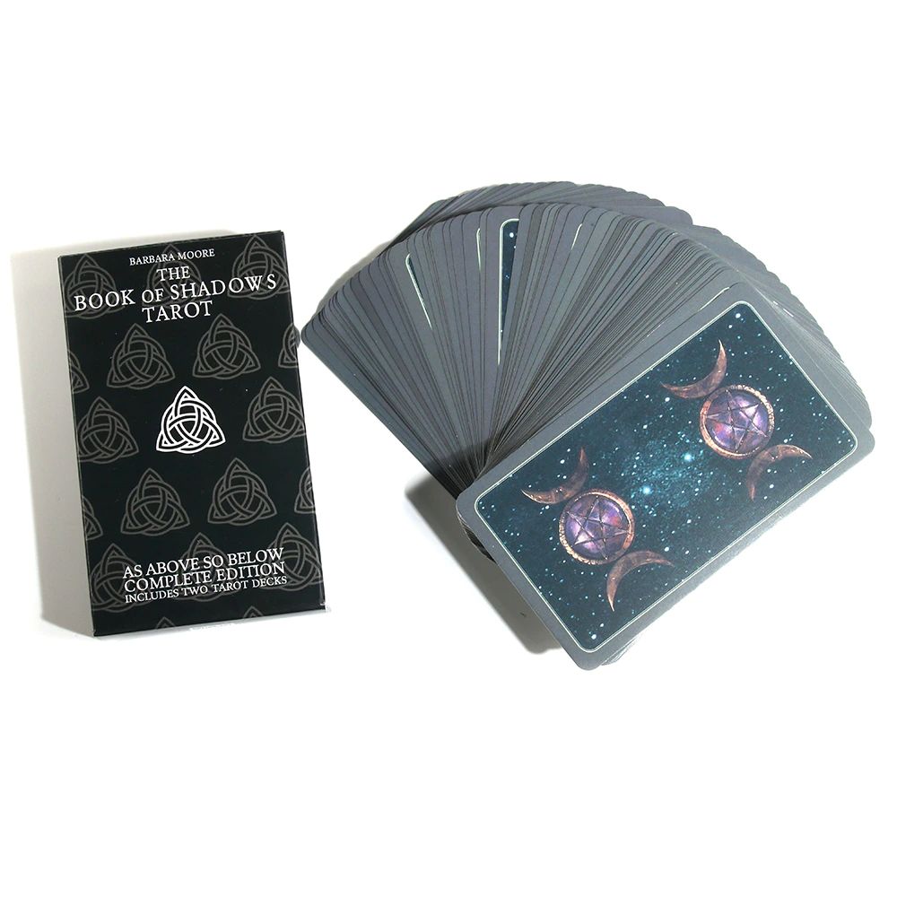 Dark Tarot Light and Shadow Tarot Card Box with Metallic Gold Detailin