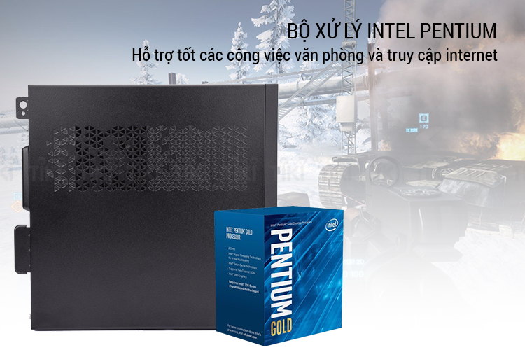 PC Dell Vostro 3470 ST HXKWJ1 Pentium Gold G5400/Free Dos (Black) - Hàng Chính Hãng