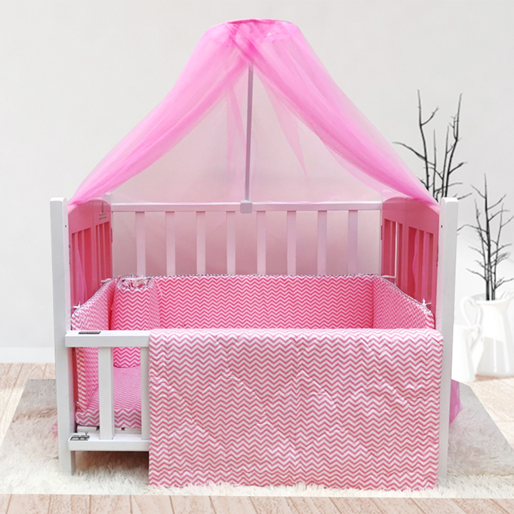 Cũi cho bé - Combo cũi sơn Trắng Hồng