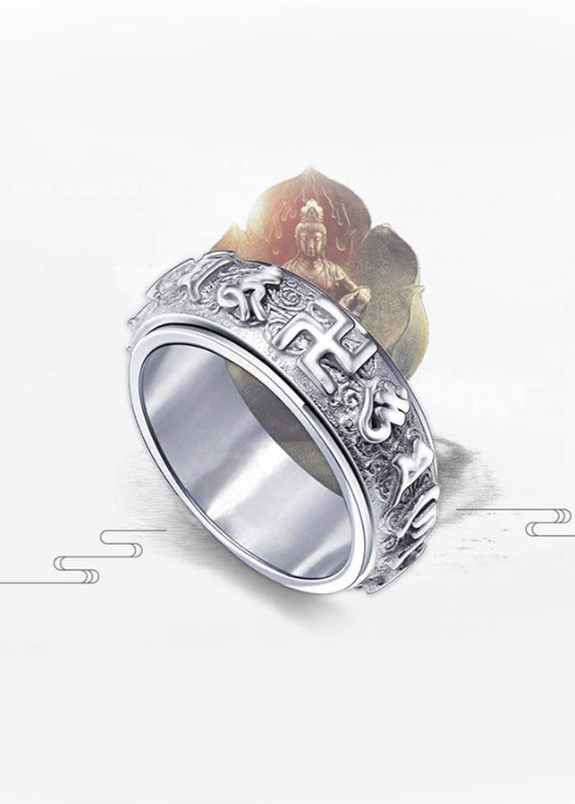 Nhẫn Bát Nhã Om Mani Padme Hum N324 (Size 8)