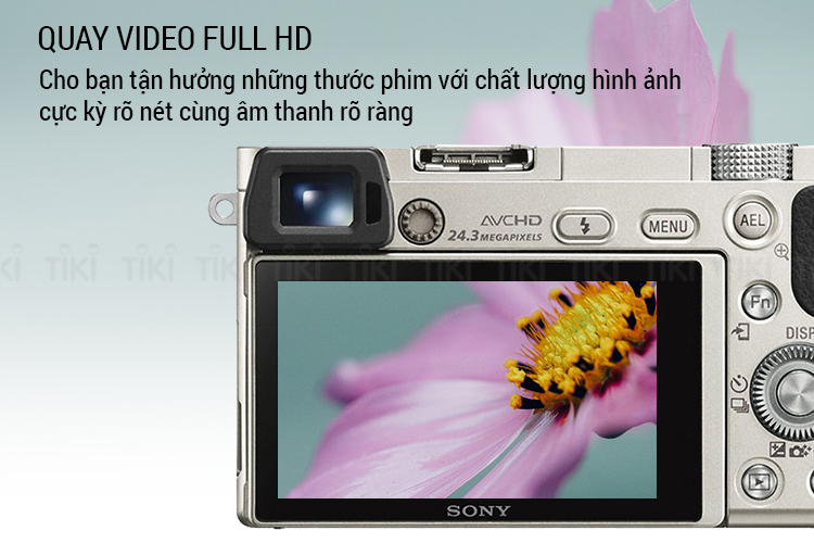 Máy ảnh Sony A6000 kit 16-50mm - Tặng thẻ 16GB + Túi - Hàng Chính Hãng