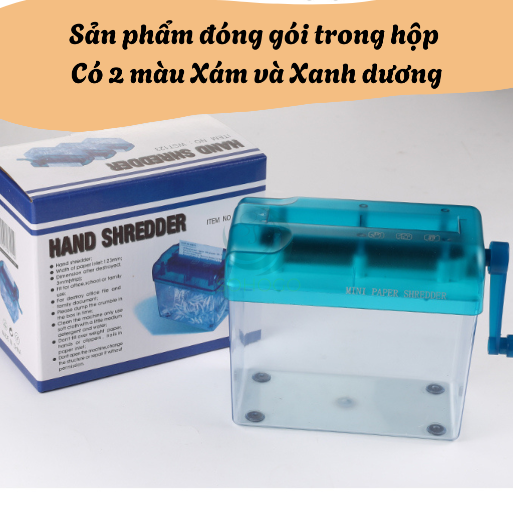 Máy cắt giấy mini cầm tay- Máy hủy giấy văn phòng và gia đình - Máy hủy bill tính tiền, hóa đơn thanh toán, hủy tài liệu trên giấy A4, A5+ Tặng kèm dao rọc giấy mini, giao màu ngẫu nhiên 