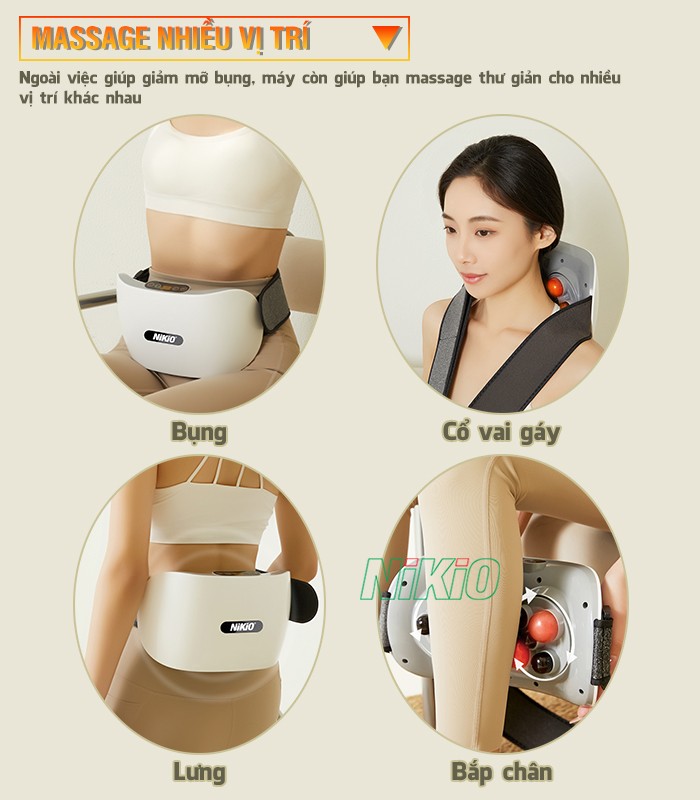 Máy massage giảm mỡ bụng Nikio NK-166DC