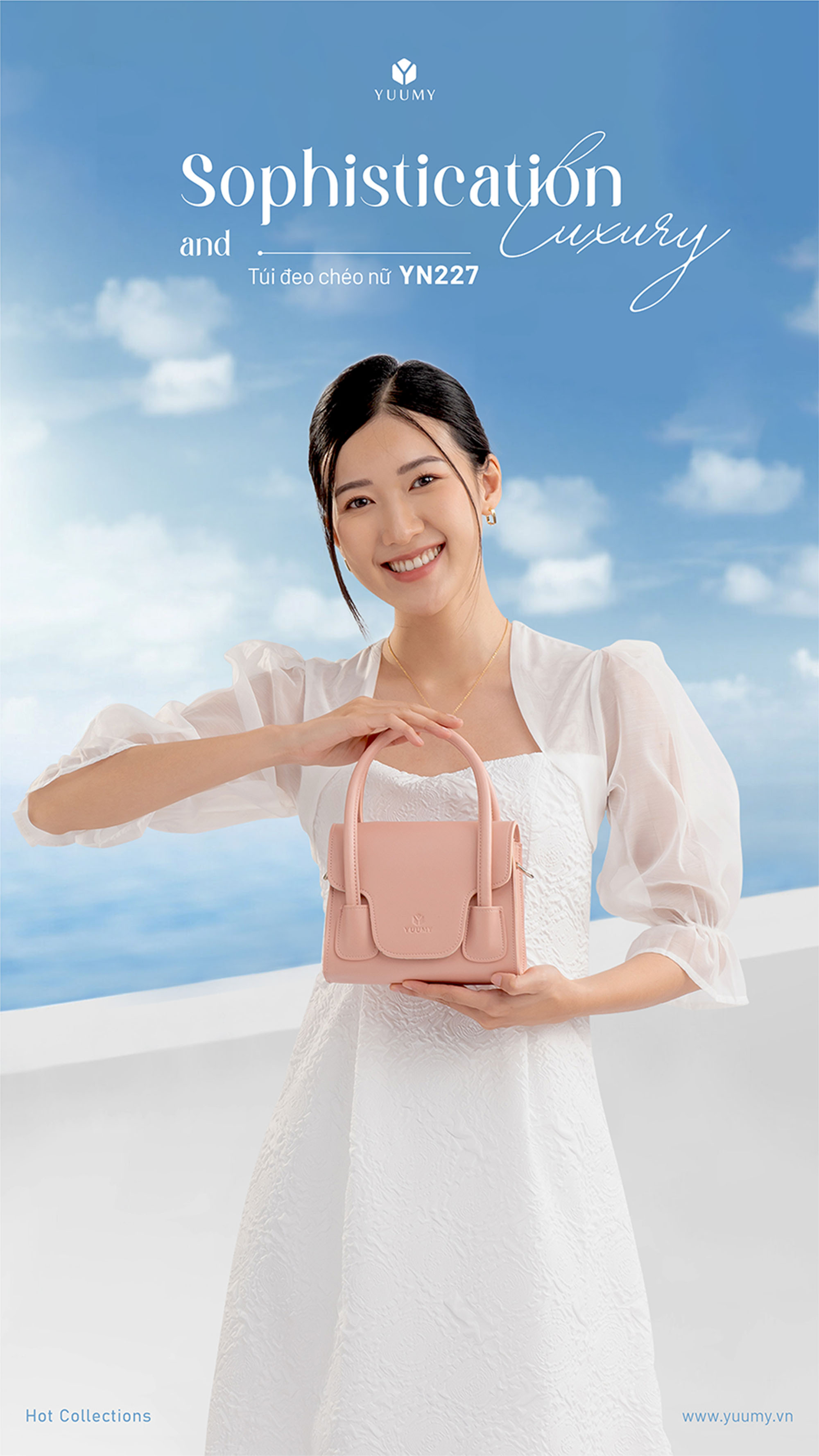 Túi Yuumy ( Thời trang nữ nắp gập cách điệu - Túi đeo chéo da Seasand YN227 )