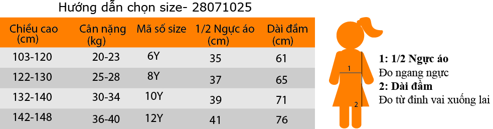 Đầm Bé Gái Sát Nách VTA Kids BG51003-2 - Xanh Dương (Size 2)