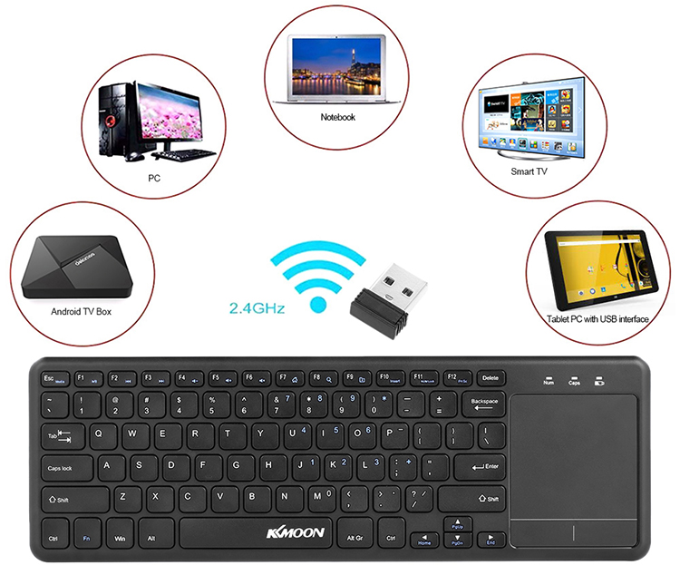 2.4GHz Wireless Touch Keyboard with Multi-touch Touchpad fr Android TV BOX