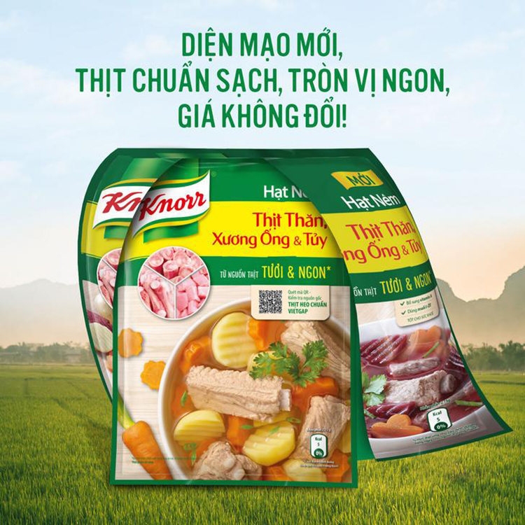 Hạt Nêm Knorr Từ Thịt Thăn, Xương Ống Và Tủy Bổ Sung Vitamin A (900g) - 32010220