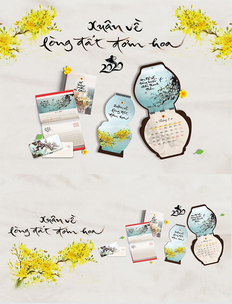 Lịch Treo Tường 2020 - Lịch Thư Pháp Làng Mai 