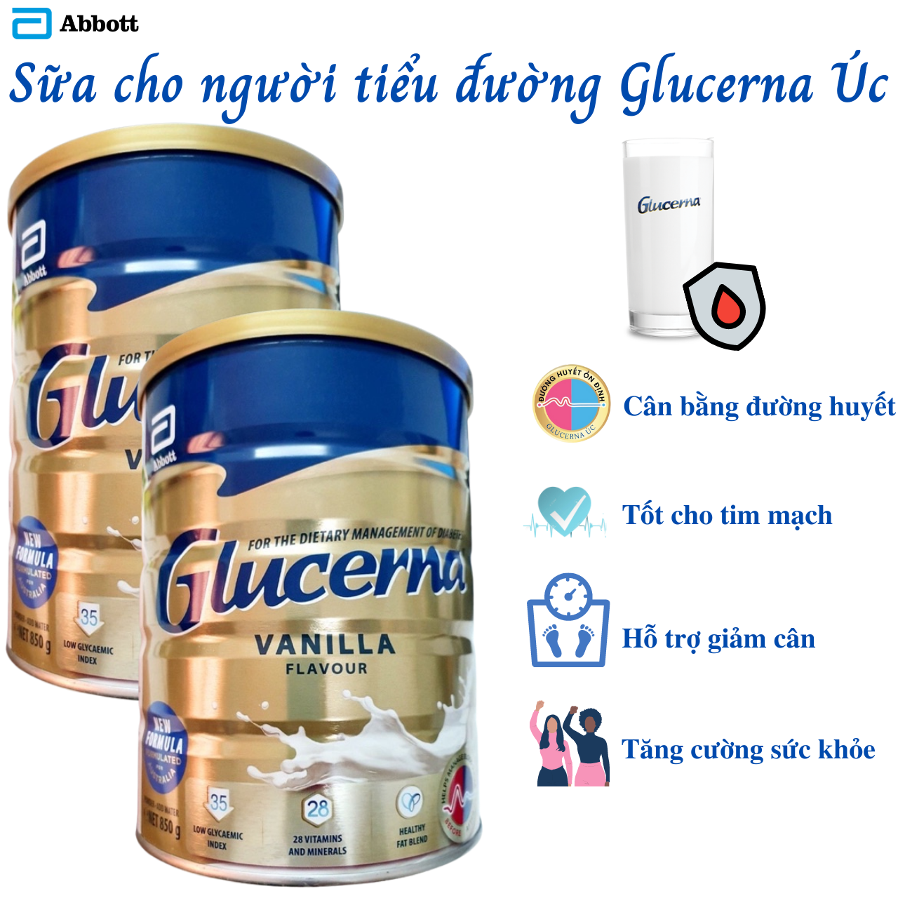 Sữa dành cho người tiểu đường Abbott Glucerna Vanilla Úc