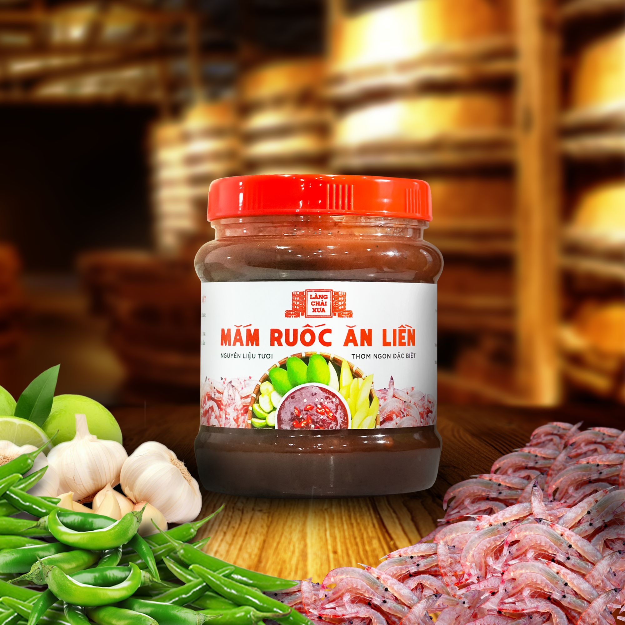 Mắm ruốc ăn liền (ăn thấy me tươi có hột chua chua rất ngon) nguyên liệu tươi thơm ngon đặc biệt Làng Chài Xưa 400g