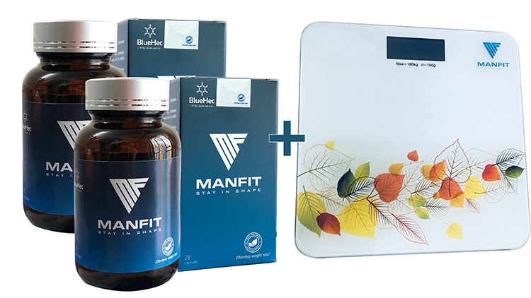 Viên Giảm Cân Cao Cấp MANFIT - Combo 2 Liệu trình 4 Hộp kèm Cân điện tử
