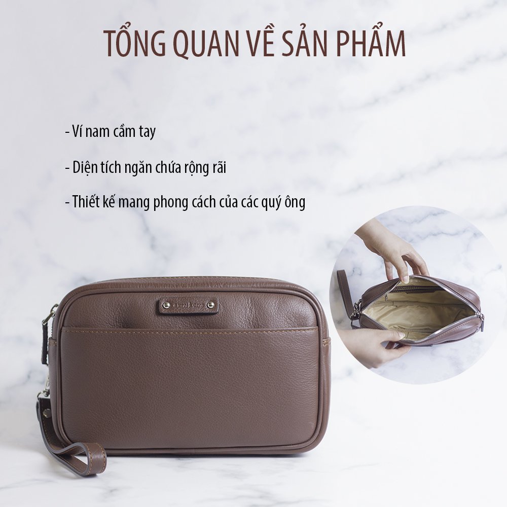 Ví nam cầm tay da bò Gianni Conti VP0169DBR