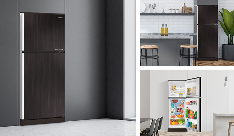 Tủ Lạnh Inverter Aqua AQR-I227BN-DC (204L) - Nâu Ánh Kim - Hàng Chính Hãng