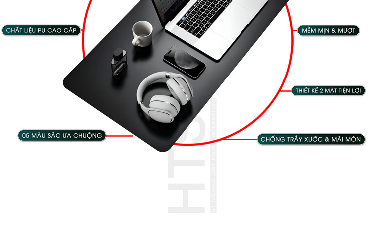 Lót chuột 2 mặt đa năng, kích thước đa dạng 80x40 - 90x45