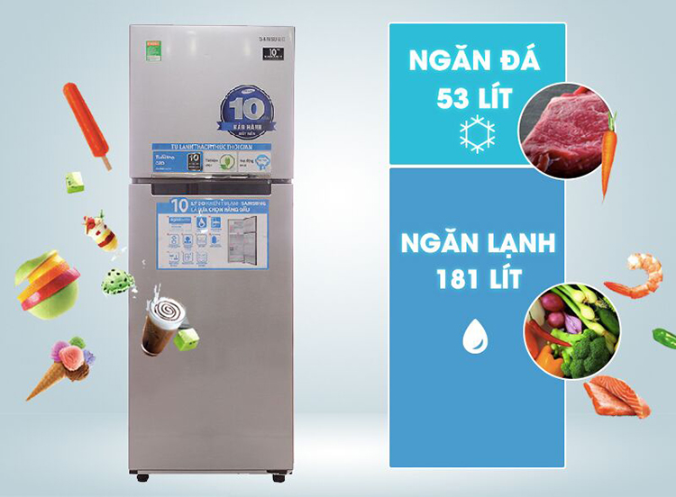 Tủ Lạnh Inverter Samsung RT22FARBDSA (234L) - Xám - Hàng Chính Hãng