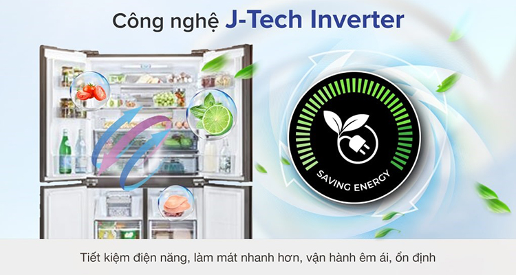 Tủ lạnh Sharp Inverter 525 lít SJ-FXP600VG-MR Model 2021 - Hàng chính hãng (chỉ giao HCM)