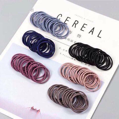 Set 100 Chun Buộc Tóc Hàn Quốc Đủ Màu
