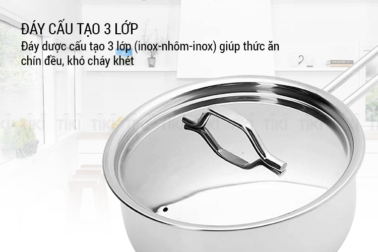 Bộ 5 Nồi Inox 430 3 Đáy Sandwich Nắp Inox Fivestar 08 pcs FS08C2