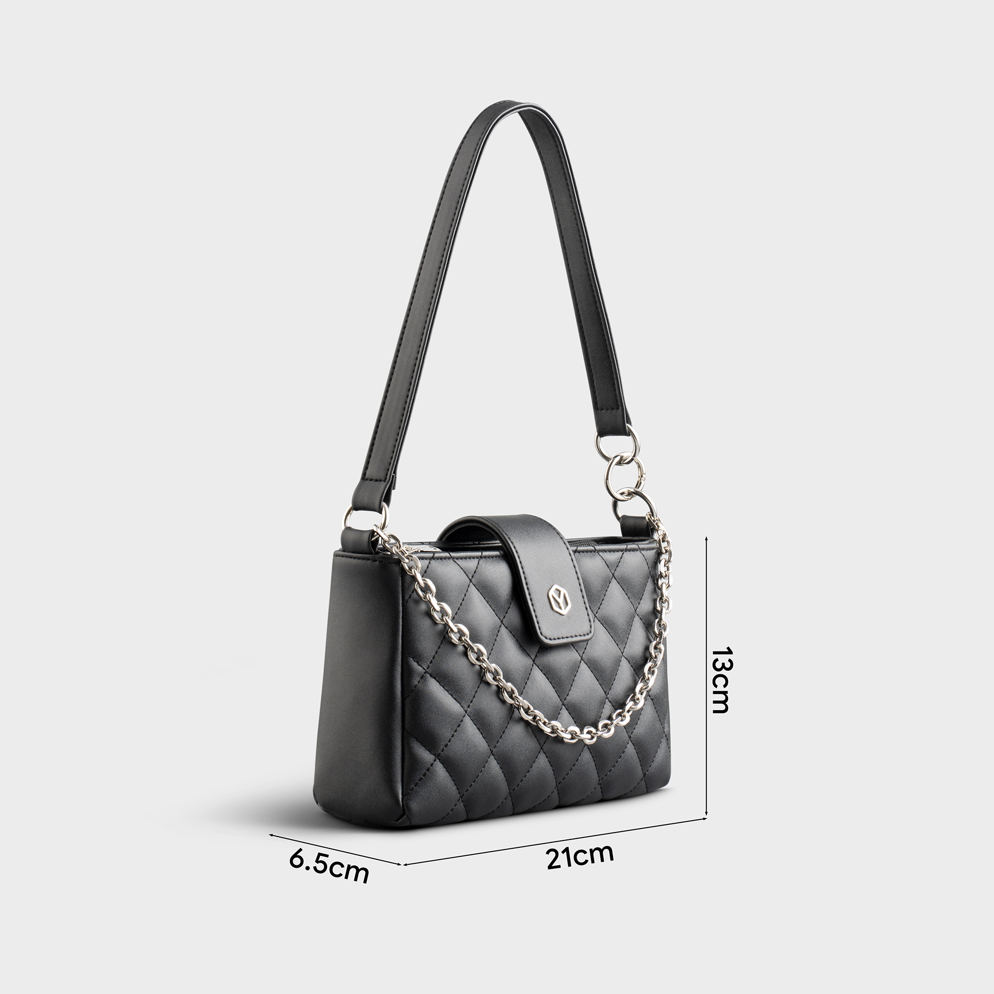 Túi Yuumy ( Thời trang nữ hình chữ nhật họa tiết chần chỉ size 21 - Túi đeo vai da Seasand YN211 )