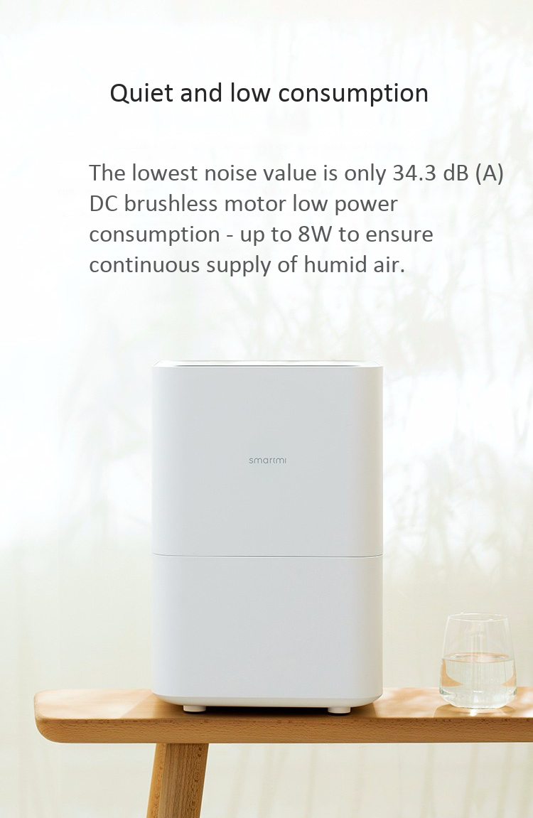 SMARTMI pure evaporative humidifier  Large capacity water tank 4 liters APP operation