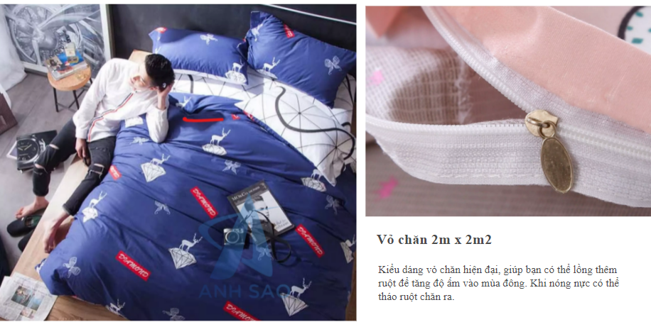 Ga giường cotton, vỏ chăn cao cấp A mẫu mã đa dạng, giao mẫu ngẫu nhiên